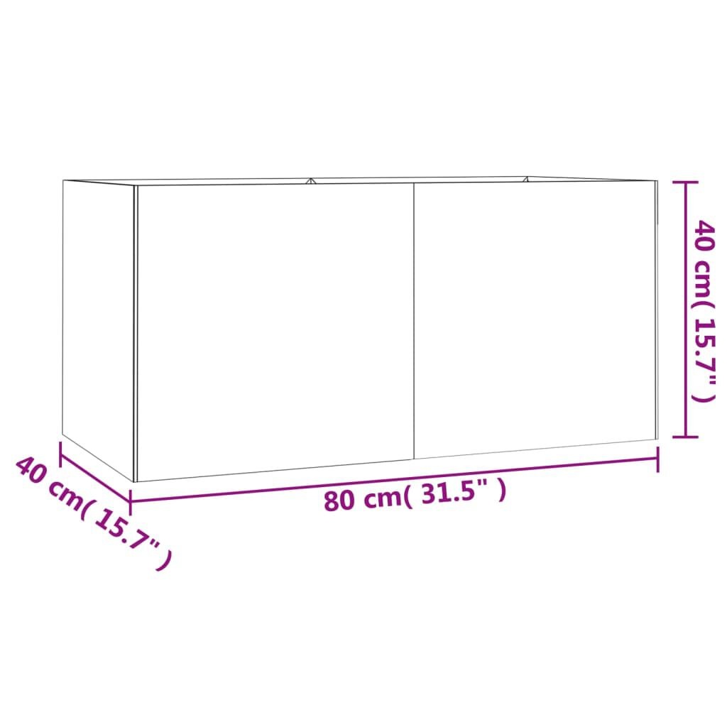 VidaXL Cortenstaal Plantenbak 80x40x40 - 55% Korting! Roestig