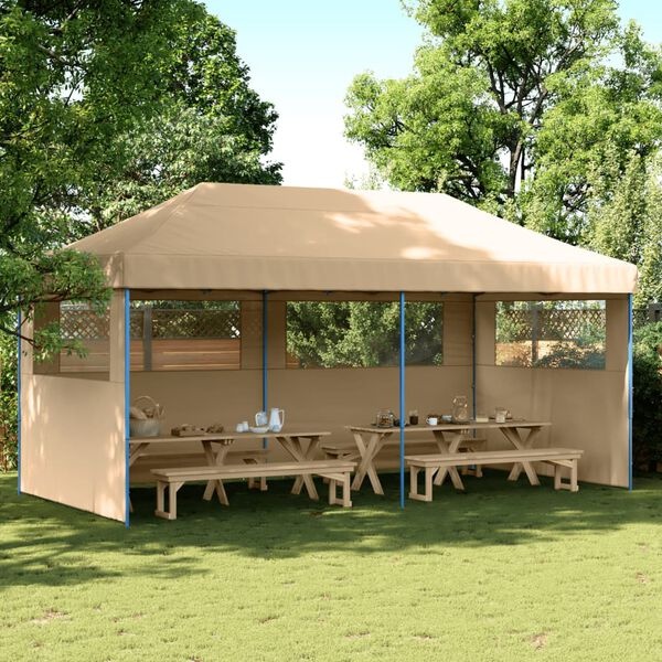 Partytent Inklapbaar Beige - Met Zijwanden - 35% Korting!