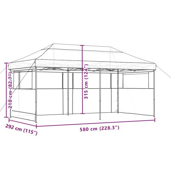Partytent Inklapbaar Beige - Met Zijwanden - 35% Korting!