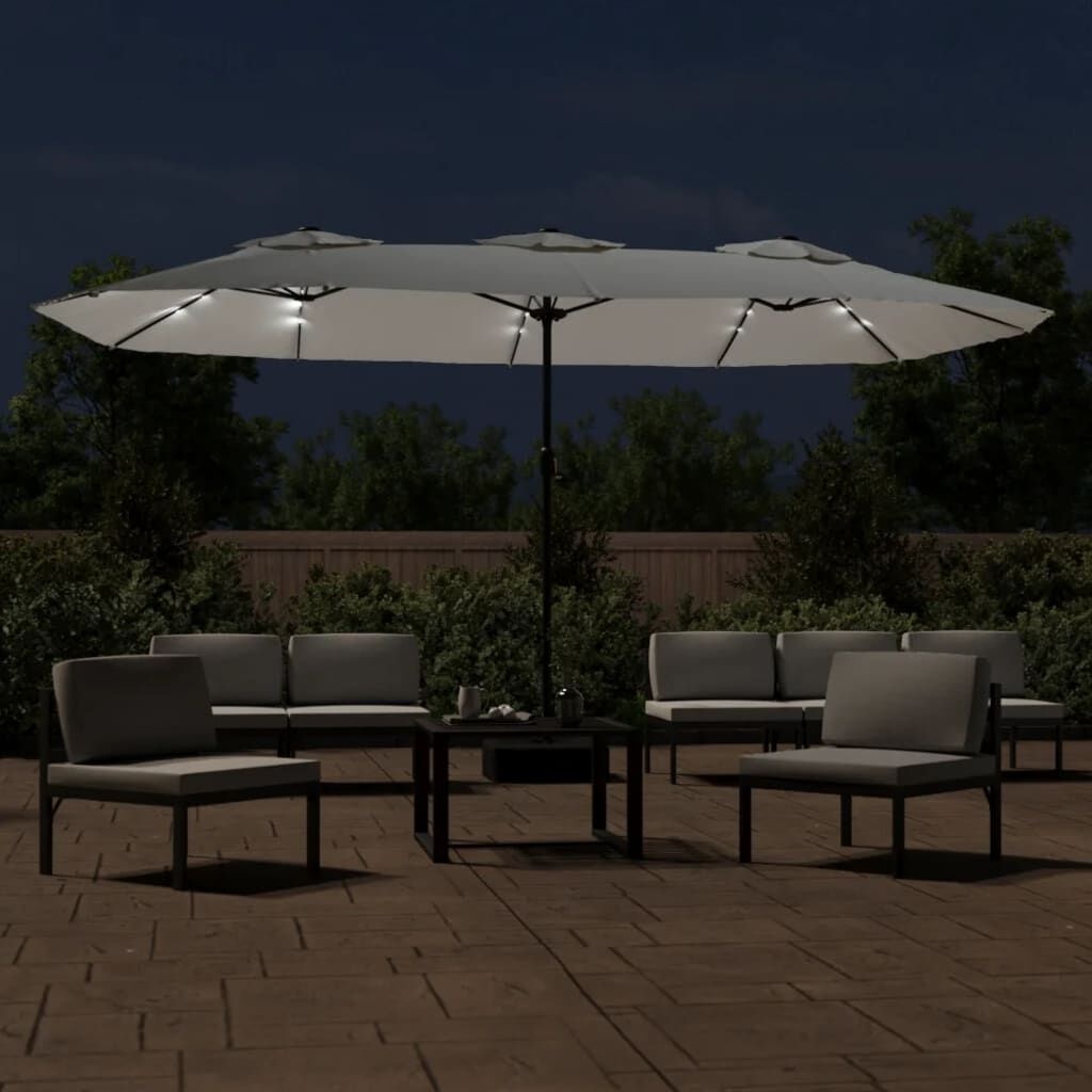 vidaXL Parasol LED 449cm Zandwit -35% Korting!