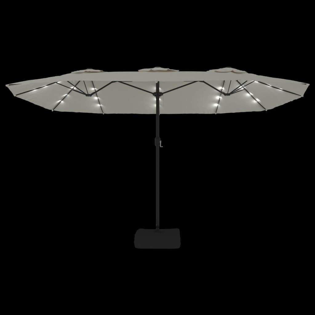 vidaXL Parasol LED 449cm Zandwit -35% Korting!