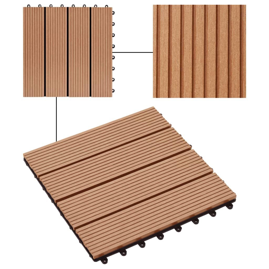 vidaXL Terrastegels Teak 30x30cm - 1m² (11 st) - 35% Korting!
