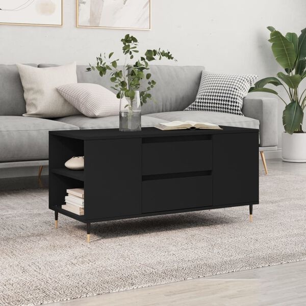 vidaXL Salontafel Zwart Hout - 102cm - 35% Korting!