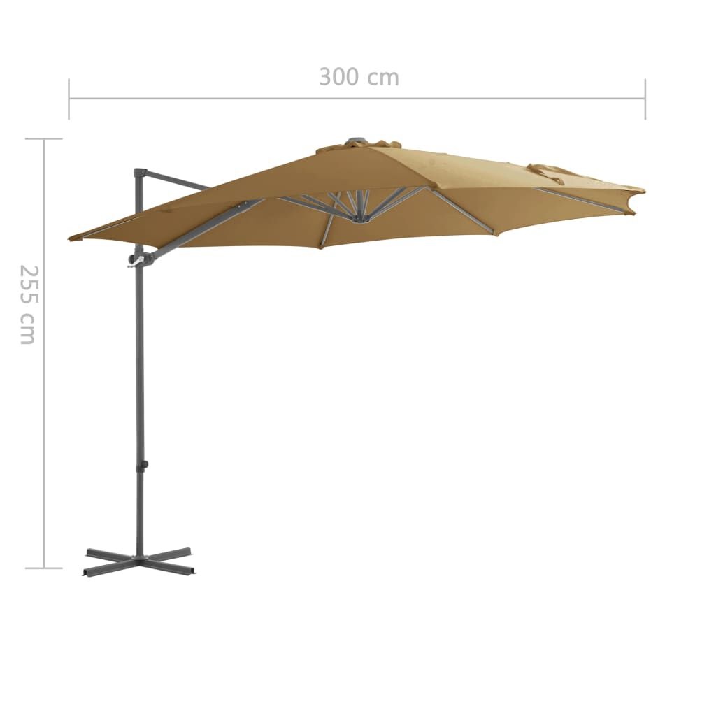vidaXL Zweefparasol Taupe 300cm - 35% Korting!