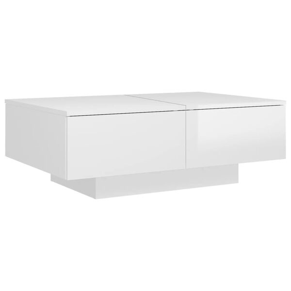 Salontafel Hoogglans Wit 90x60cm - 60% Korting!