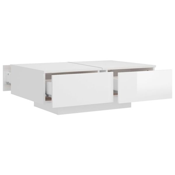 Salontafel Hoogglans Wit 90x60cm - 60% Korting!