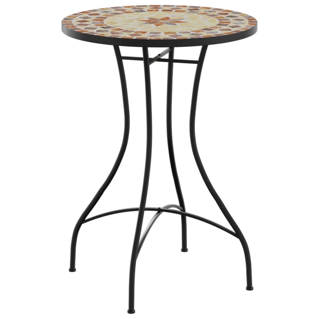 Mozaïek Bistrotafel Ø50cm - Terracotta/Wit - 35% Korting!