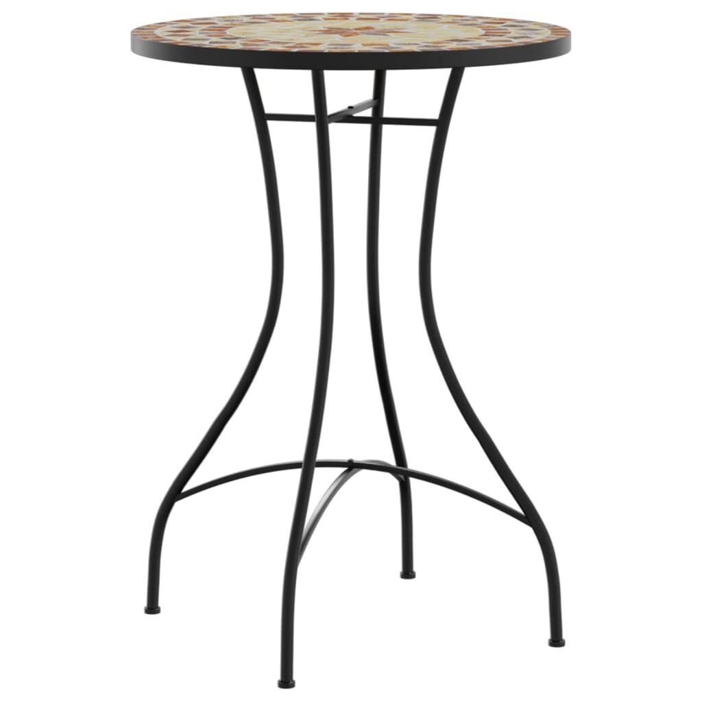Mozaïek Bistrotafel Ø50cm - Terracotta/Wit - 35% Korting!