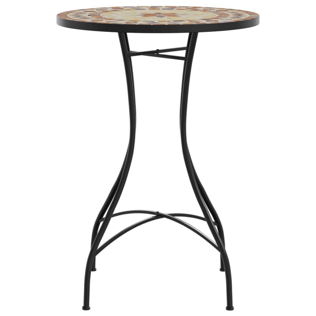 Mozaïek Bistrotafel Ø50cm - Terracotta/Wit - 35% Korting!