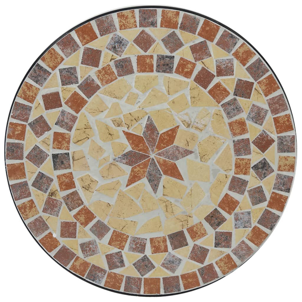 Mozaïek Bistrotafel Ø50cm - Terracotta/Wit - 35% Korting!
