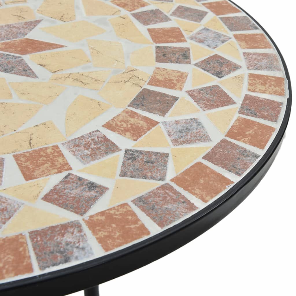 Mozaïek Bistrotafel Ø50cm - Terracotta/Wit - 35% Korting!