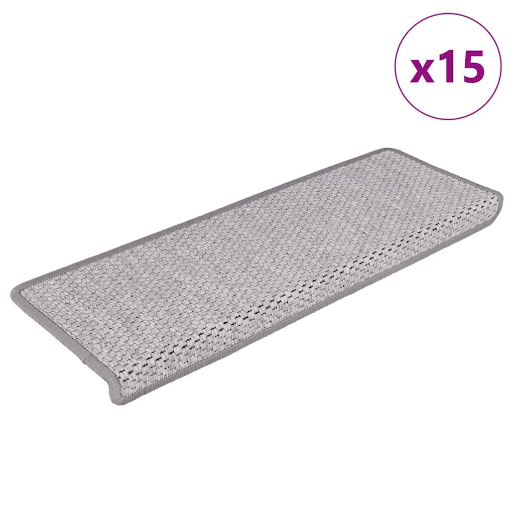 Trapmatten Sisal-look Platinakleur (15 st) - 35% Korting!
