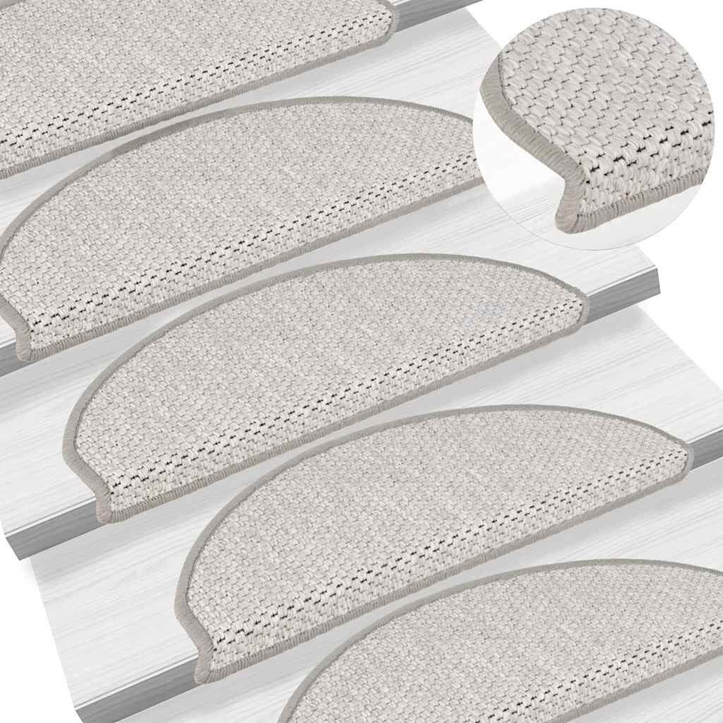 Trapmatten Sisal-look Platinakleur (15 st) - 35% Korting!