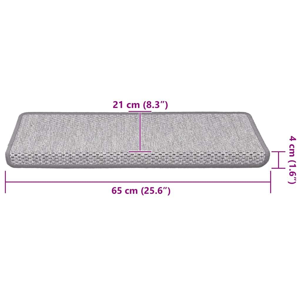 Trapmatten Sisal-look Platinakleur (15 st) - 35% Korting!