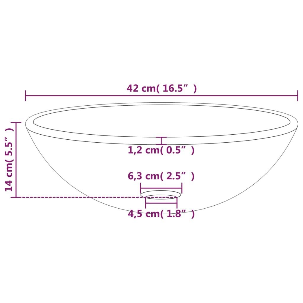 vidaXL Blauwe Glazen Wasbak 42cm - 35% Korting!