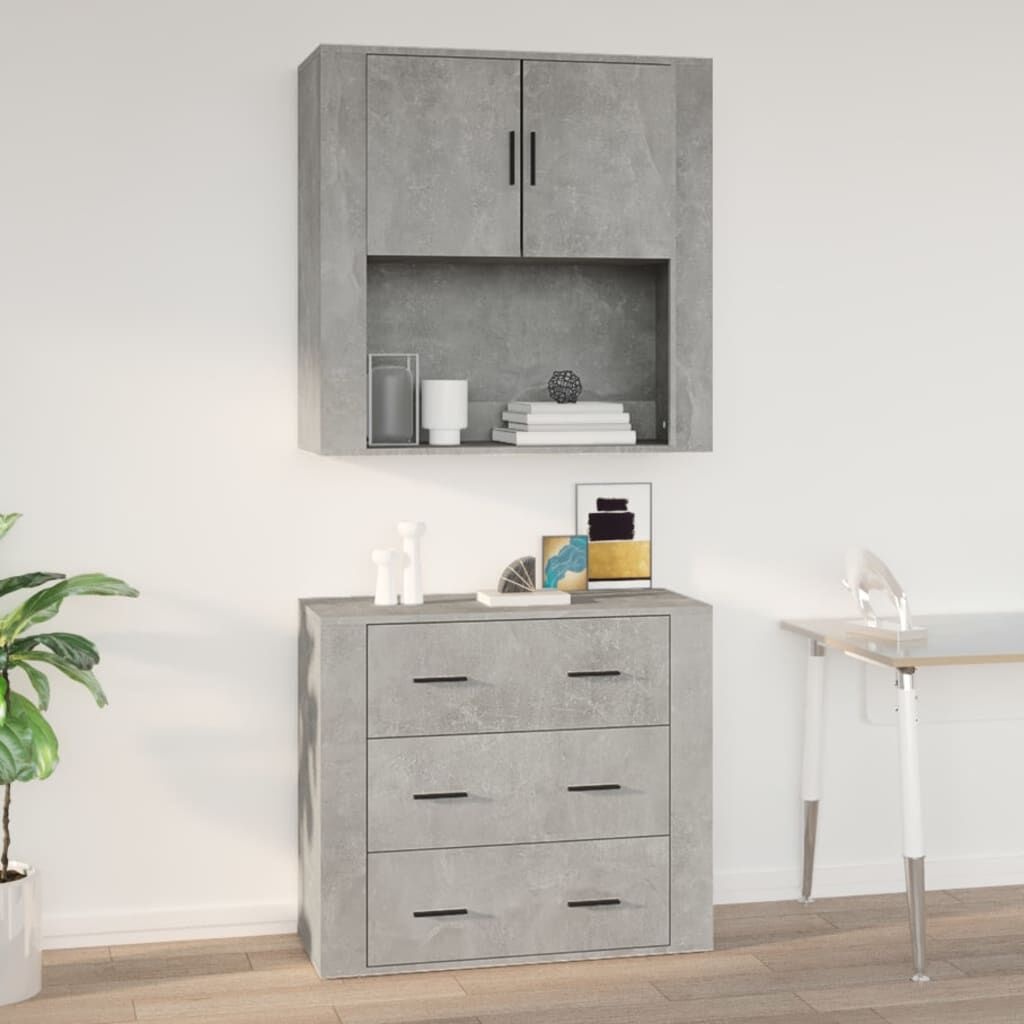 vidaXL Wandkast Betongrijs 80x33x80cm - 45% Korting!