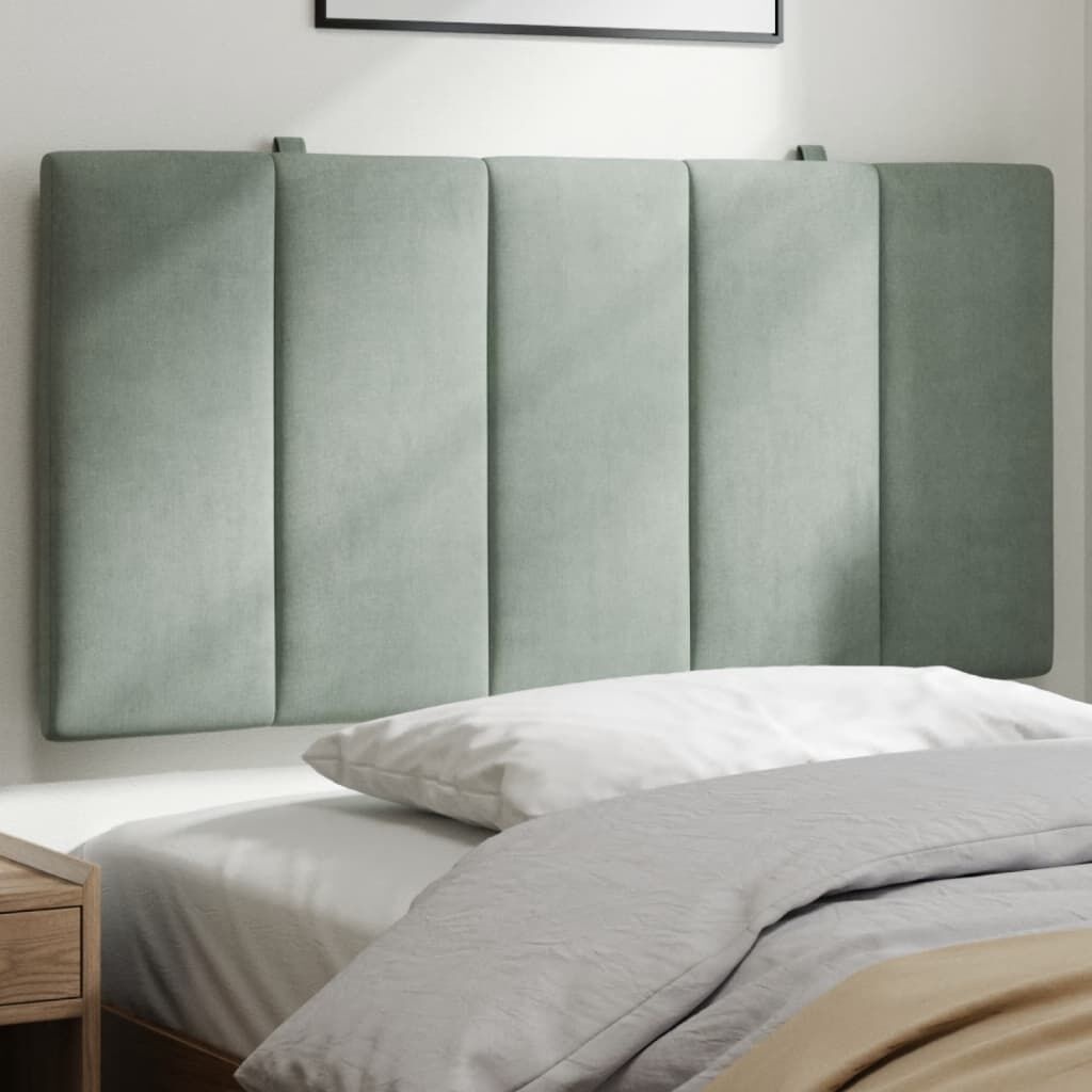 VidaXL Hoofdbordkussen Velvet Lichtgrijs 100cm - 45% Korting!