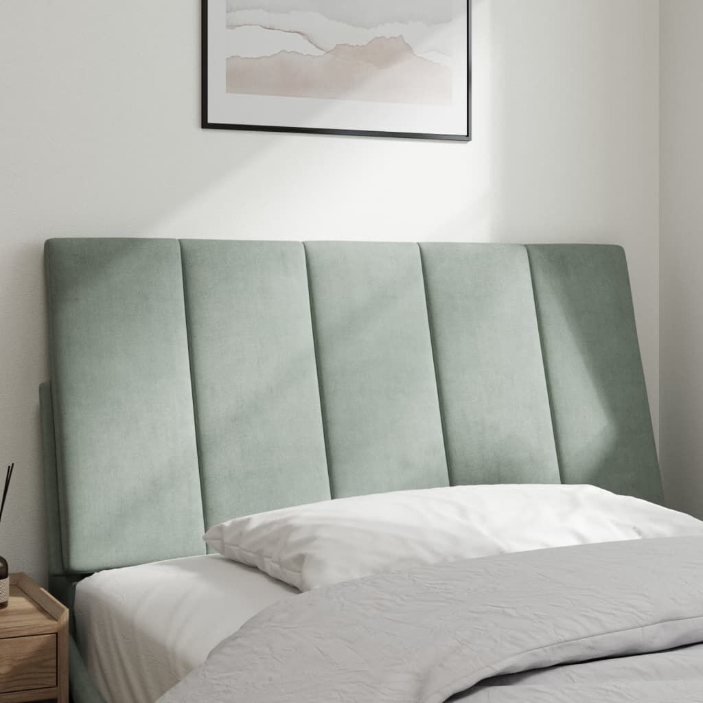 VidaXL Hoofdbordkussen Velvet Lichtgrijs 100cm - 45% Korting!
