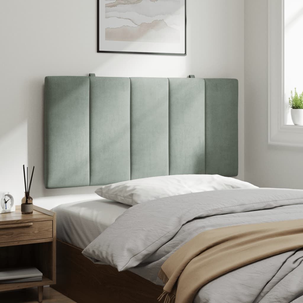 VidaXL Hoofdbordkussen Velvet Lichtgrijs 100cm - 45% Korting!