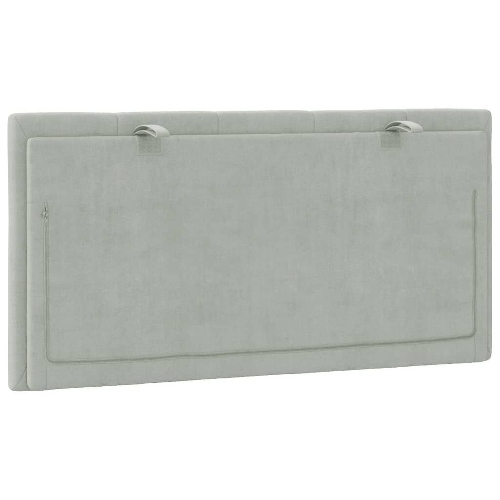 VidaXL Hoofdbordkussen Velvet Lichtgrijs 100cm - 45% Korting!