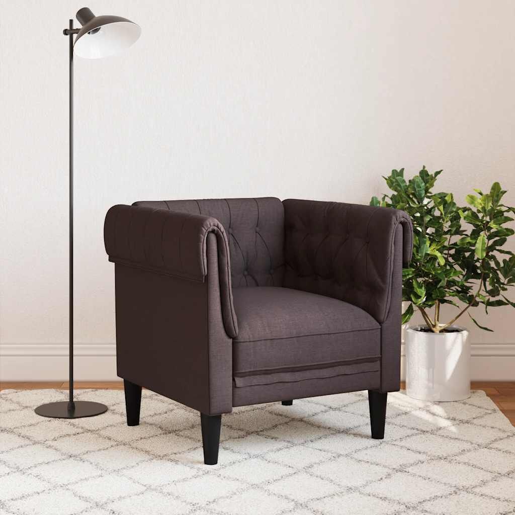 vidaXL Chesterfield Fauteuil Donkerbruin - 35% Korting!