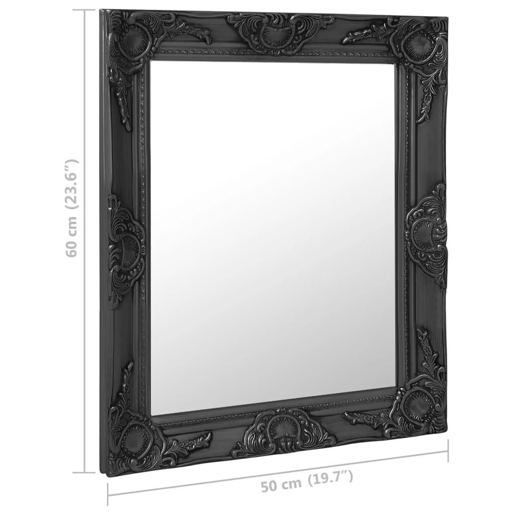 Barok Wandspiegel Zwart 50x60cm - 35% Korting!