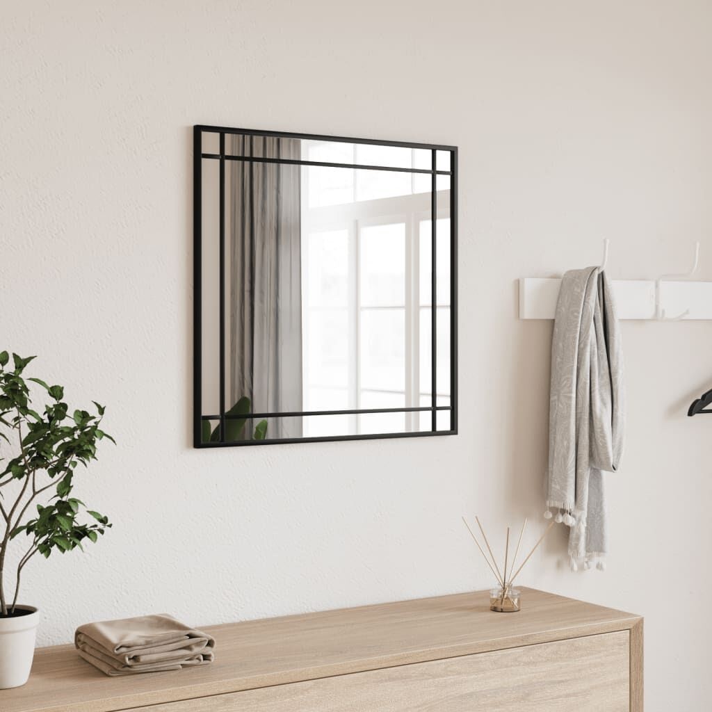 vidaXL Wandspiegel Zwart 60x60cm - 35% Korting!