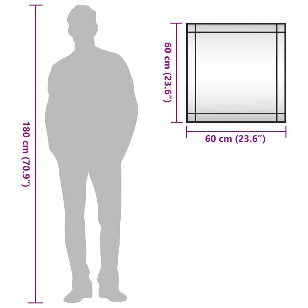 vidaXL Wandspiegel Zwart 60x60cm - 35% Korting!