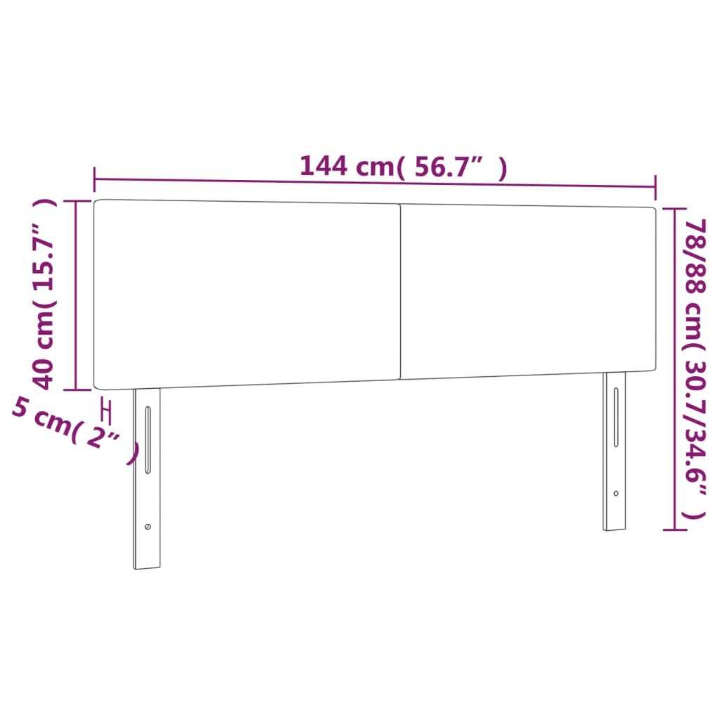 vidaXL Hoofdborden 2x Lichtgrijs 72cm - 35% Korting!