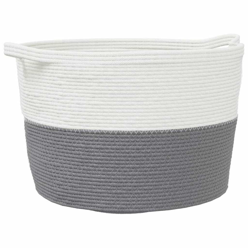 vidaXL Wasmand Ø60cm Grijs/Wit - 45% Korting! Nieuwstaat