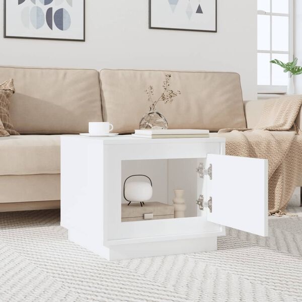 vidaXL Salontafel Wit Hoogglans - 51x50x44cm - 35% Korting!