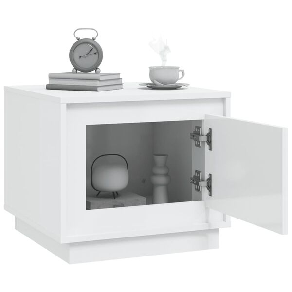 vidaXL Salontafel Wit Hoogglans - 51x50x44cm - 35% Korting!