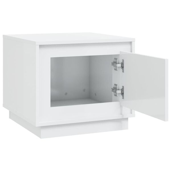 vidaXL Salontafel Wit Hoogglans - 51x50x44cm - 35% Korting!