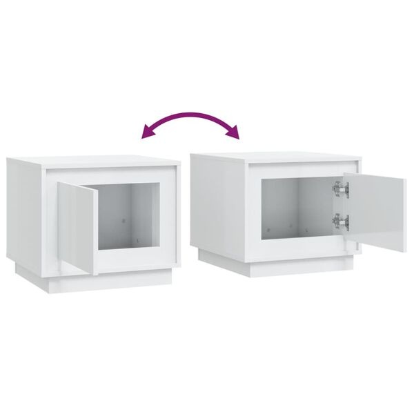 vidaXL Salontafel Wit Hoogglans - 51x50x44cm - 35% Korting!