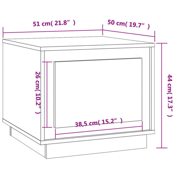 vidaXL Salontafel Wit Hoogglans - 51x50x44cm - 35% Korting!