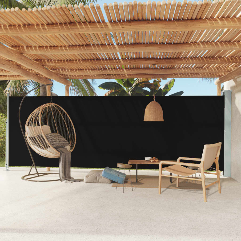 vidaXL Uittrekbaar Tuinscherm 180x600cm Zwart - 35% Korting!