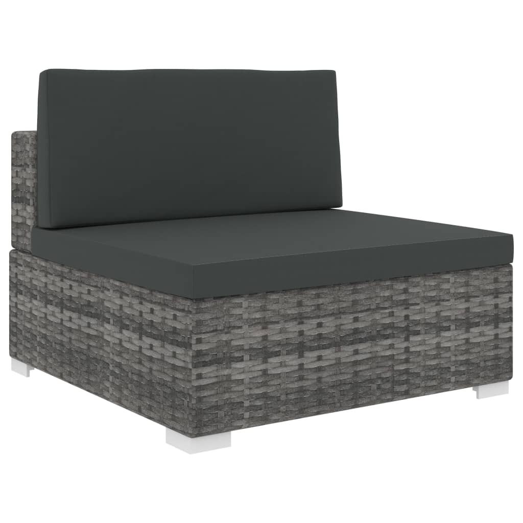 VidaXL Middenbank Grijs Rattan -41%! Gebruikssporen, Topdeal!