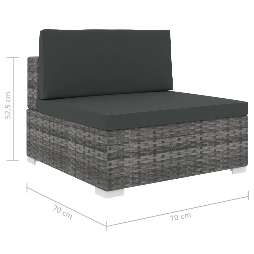 VidaXL Middenbank Grijs Rattan -41%! Gebruikssporen, Topdeal!
