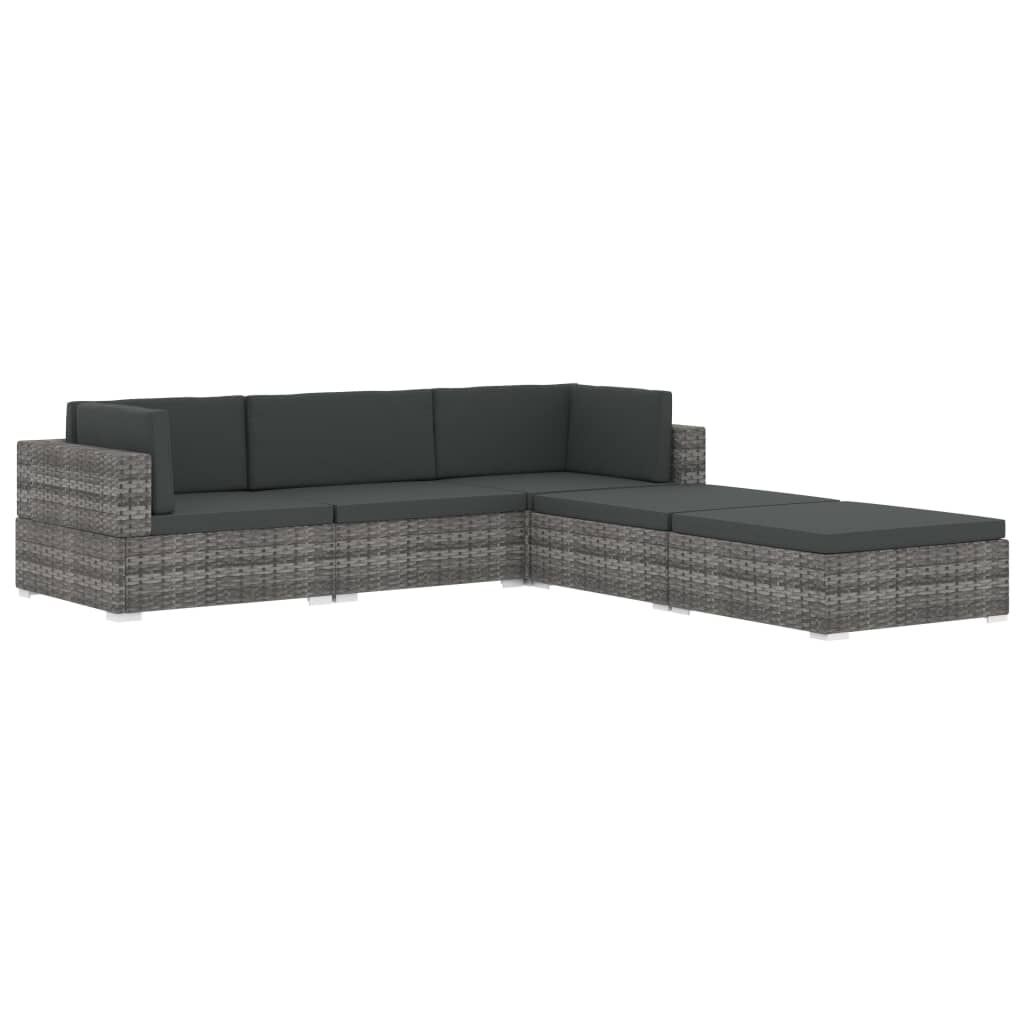 VidaXL Middenbank Grijs Rattan -41%! Gebruikssporen, Topdeal!