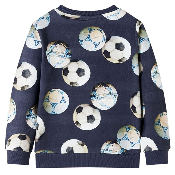 Kinder Trui Marineblauw Maat 104 - Voetbalprint - 35% Korting!