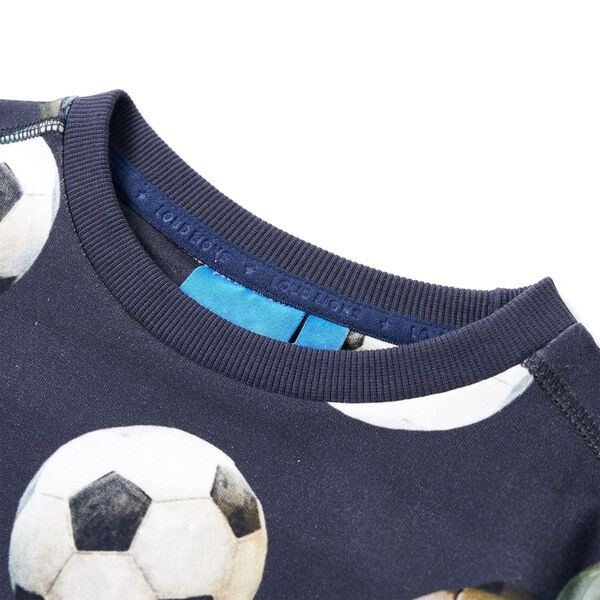 Kinder Trui Marineblauw Maat 104 - Voetbalprint - 35% Korting!