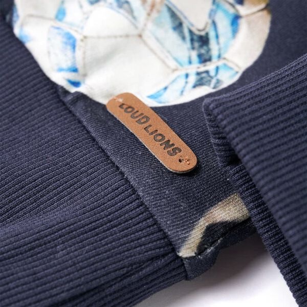 Kinder Trui Marineblauw Maat 104 - Voetbalprint - 35% Korting!