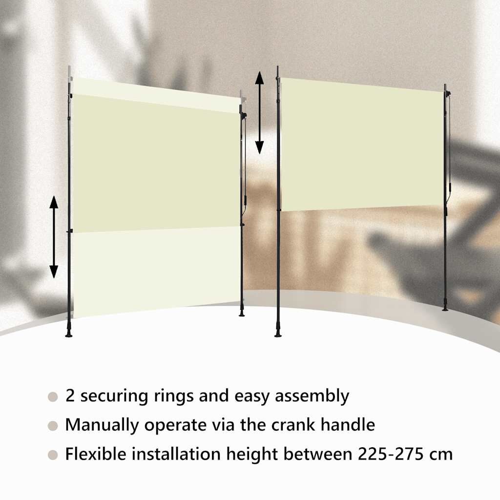 VidaXL Rolgordijn Buiten 200x270 Crème - 35% Korting!