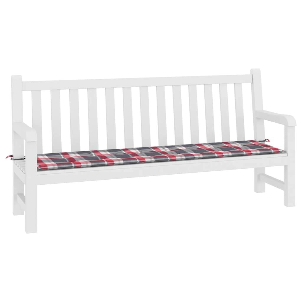 Tuinbankkussen 200x50 Rood Ruit - 45% Korting! (Retour)