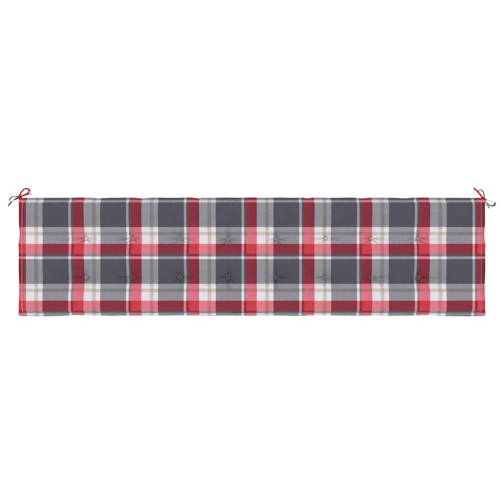 Tuinbankkussen 200x50 Rood Ruit - 45% Korting! (Retour)