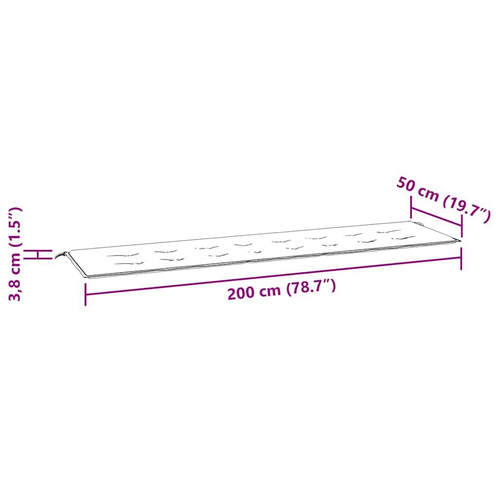 Tuinbankkussen 200x50 Rood Ruit - 45% Korting! (Retour)