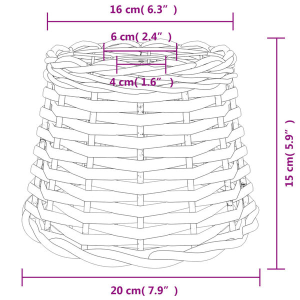 Wicker Plafondlampenkap Bruin Ø20cm - 35% Korting!