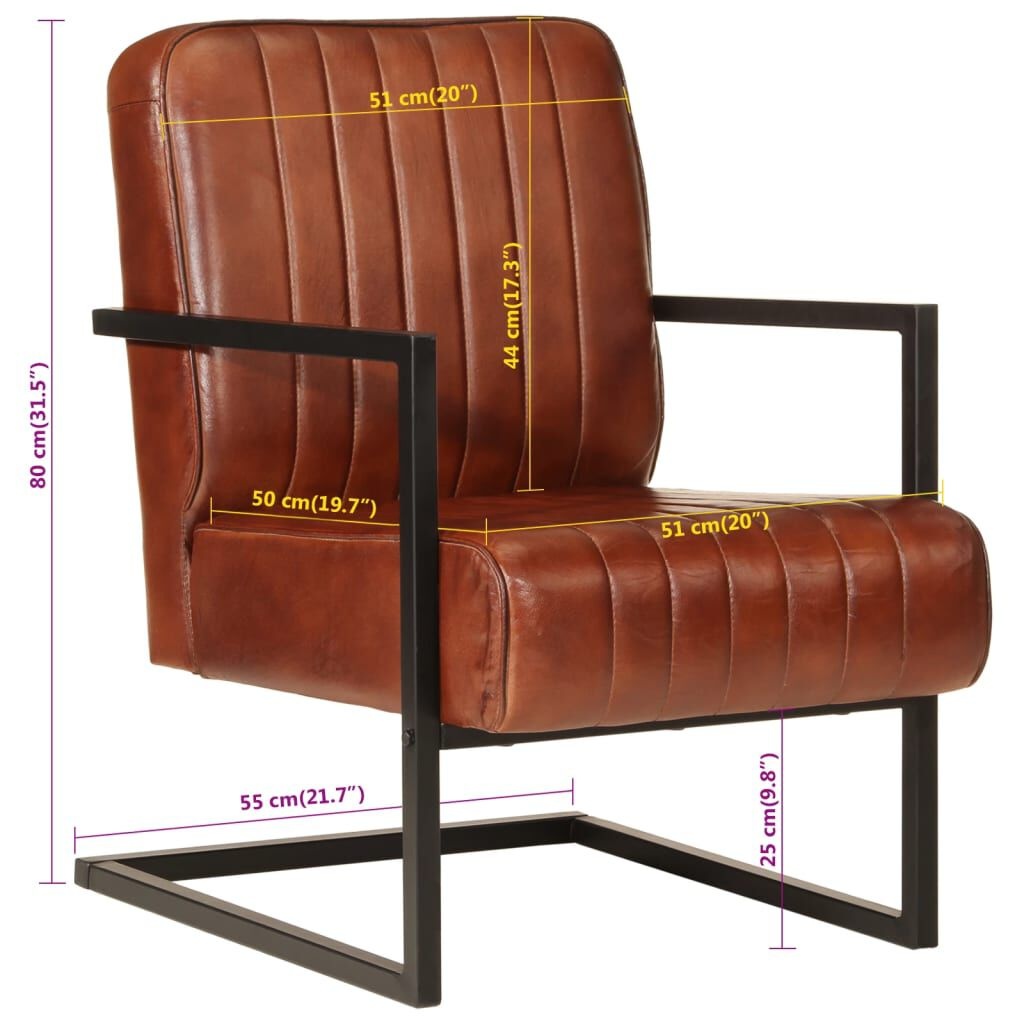 VidaXL Leren Fauteuil Bruin - 35% Korting! (Lichte Schade)