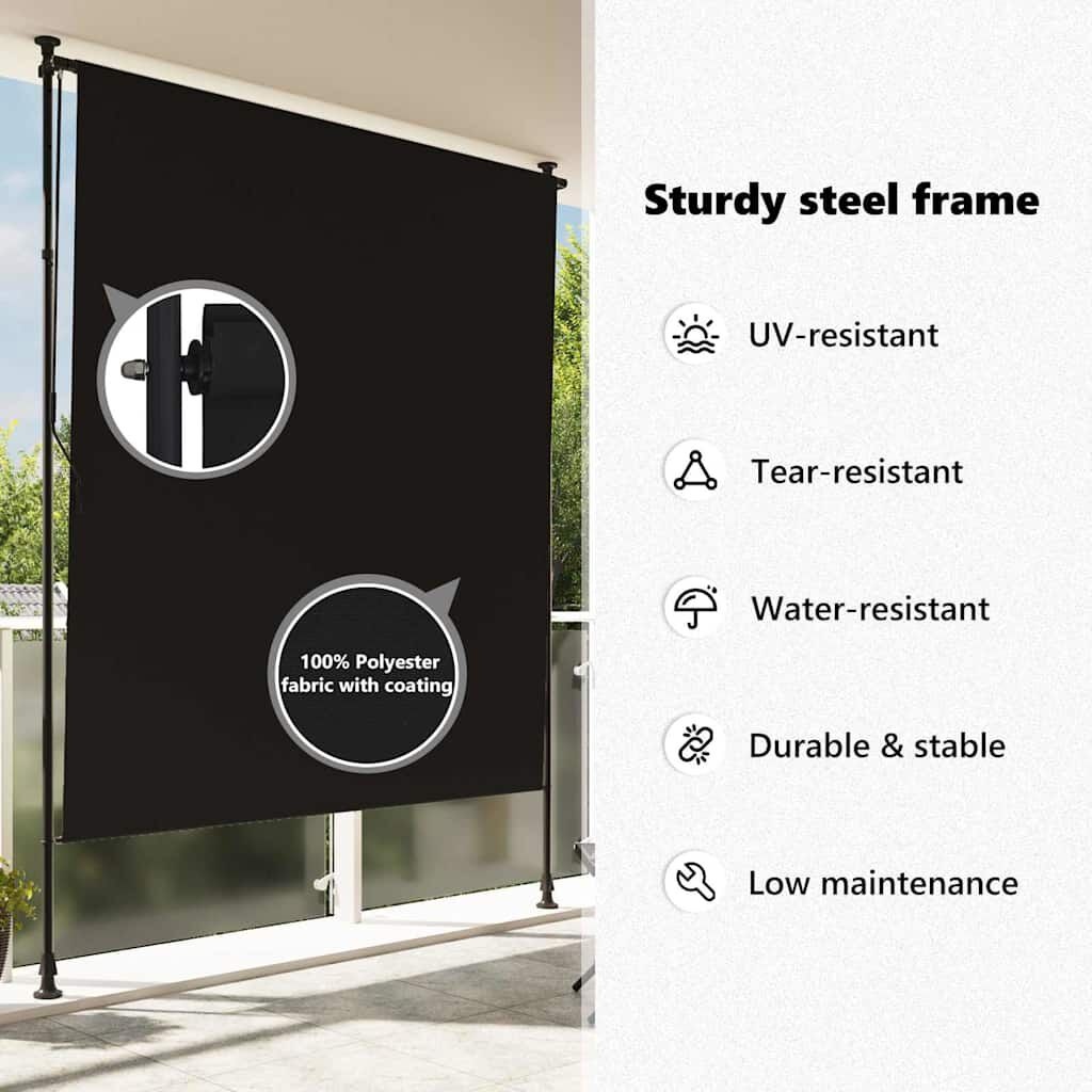 vidaXL Rolgordijn Buiten Antraciet 150x270cm - 35% Korting!