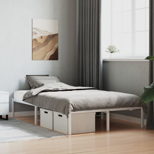 vidaXL Bedframe Metaal Wit 120x200cm - 50% Korting!